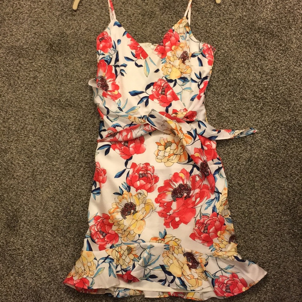 Guess silk floral mini dress